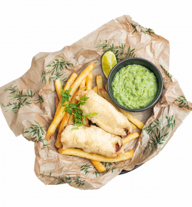 Fish&Chips with mashed peas